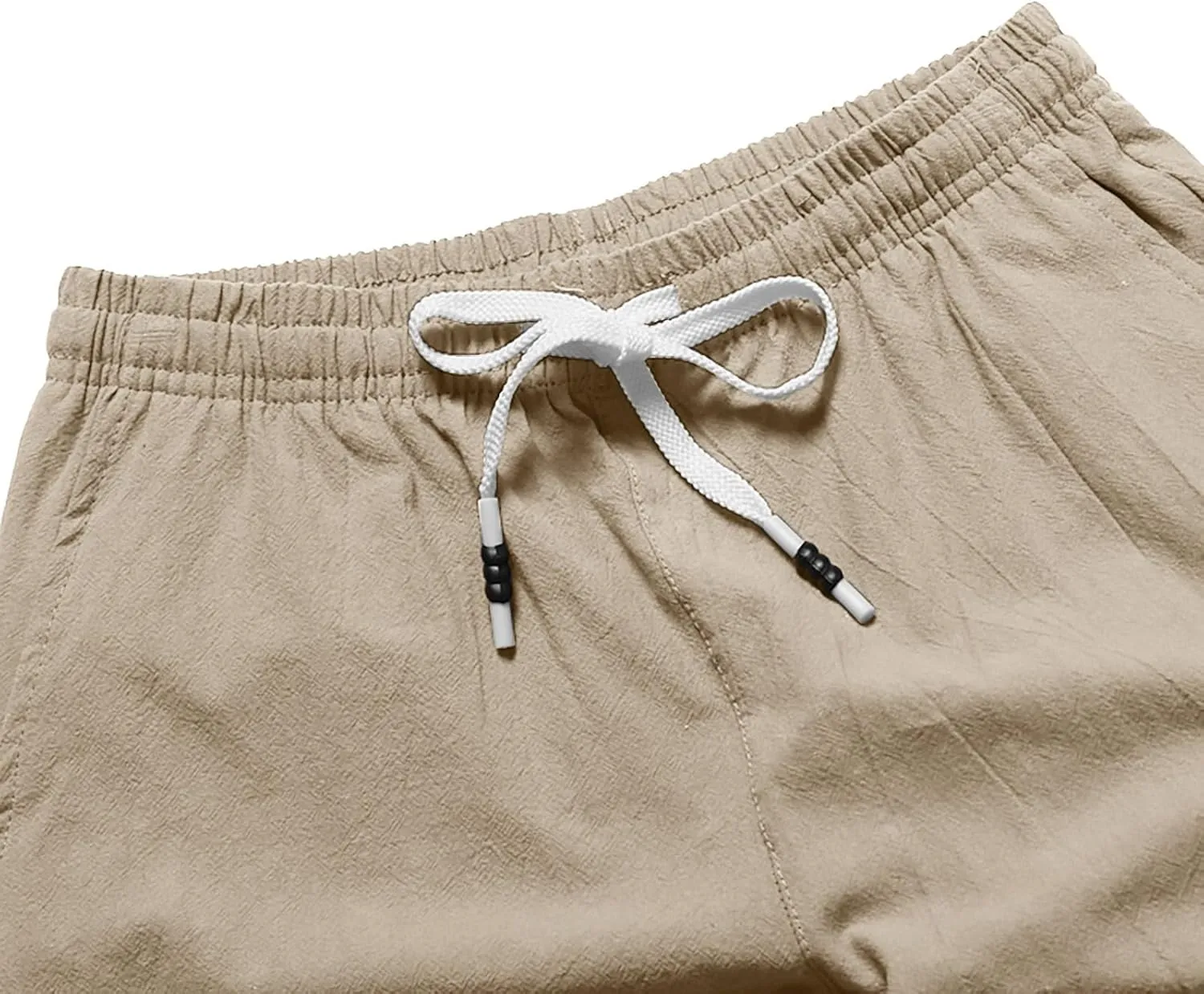 Men's Linen Shorts 2024 Flat Front Elastic Waist Shorts Summer Beach Vacation Shorts Lightweight Gym Workout Athletic Shorts