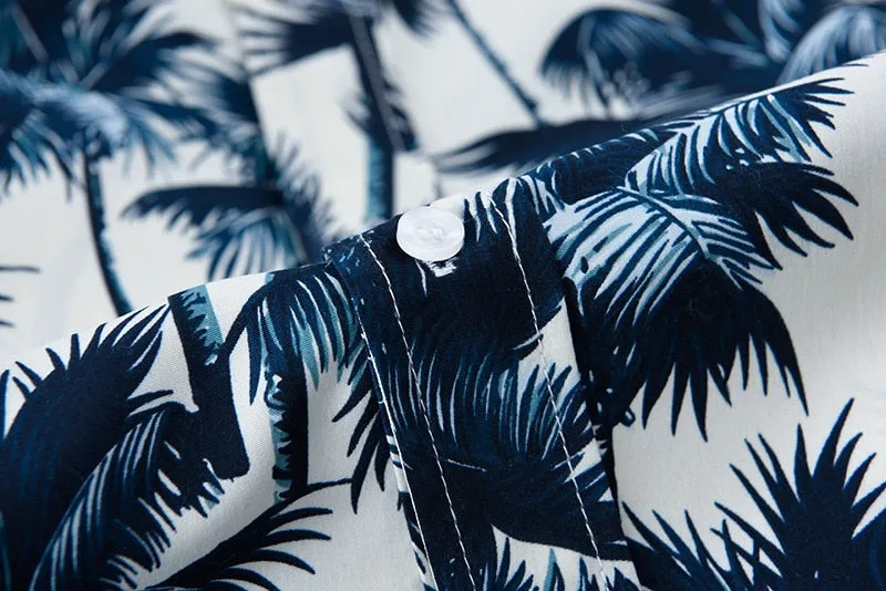Mens Short Sleeve Hawaiian Fast drying Plus Size Summer Floral Shirt