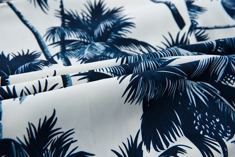 Mens Short Sleeve Hawaiian Fast drying Plus Size Summer Floral Shirt