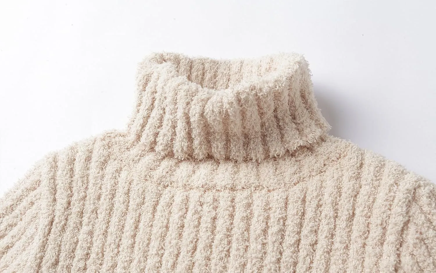 Mud Kingdom Neutral Kids Chenille Sweater for Boy Girl Winter Furry Turtleneck Tops Warm