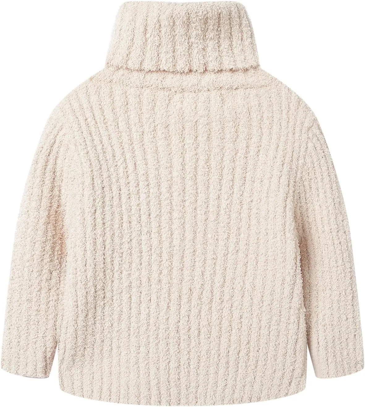 Mud Kingdom Neutral Kids Chenille Sweater for Boy Girl Winter Furry Turtleneck Tops Warm