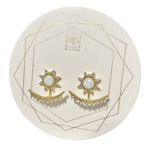 Opal Sun Ear Jackets - Gold
