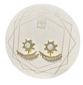 Opal Sun Ear Jackets - Gold
