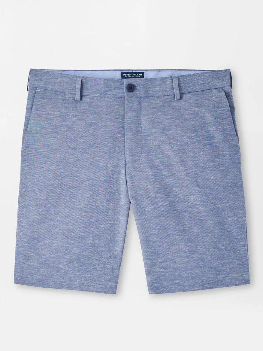 Peter Millar Surge Linen Blend Performance Short in Ocean Blue