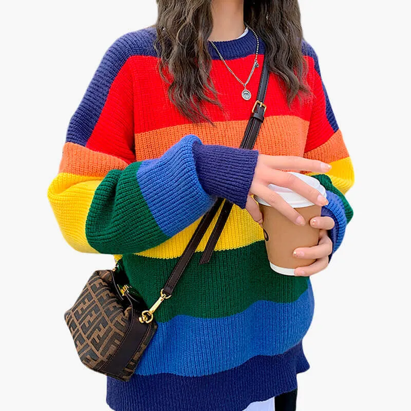 Rainbow Aesthetic Oversized Sweater