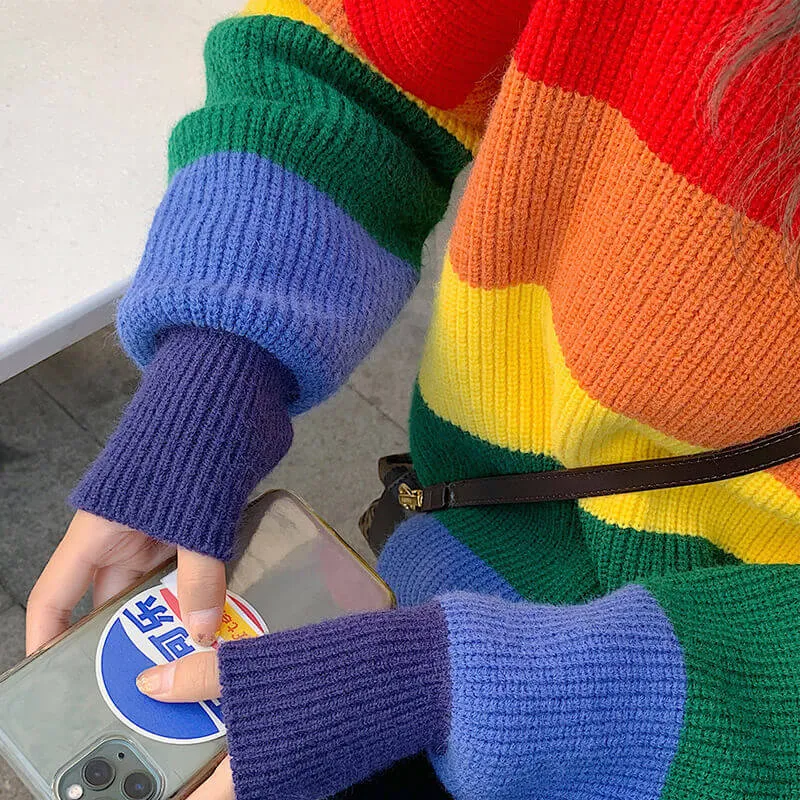 Rainbow Aesthetic Oversized Sweater