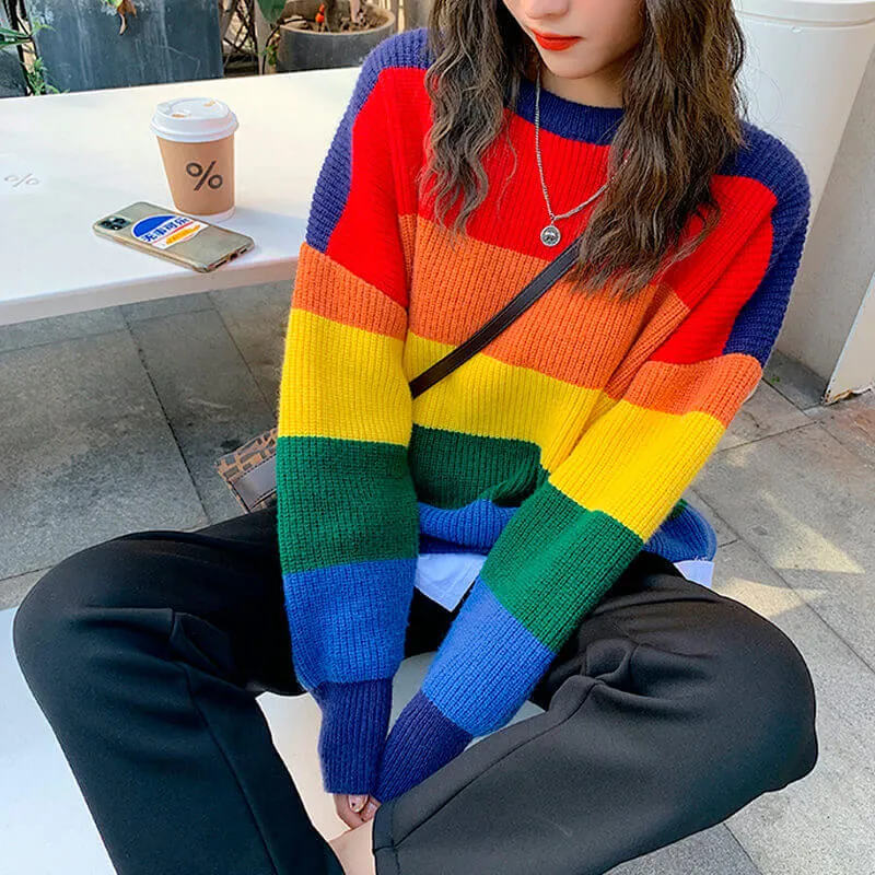 Rainbow Aesthetic Oversized Sweater
