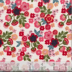 Rib Knit Floral Print Fabric 12632