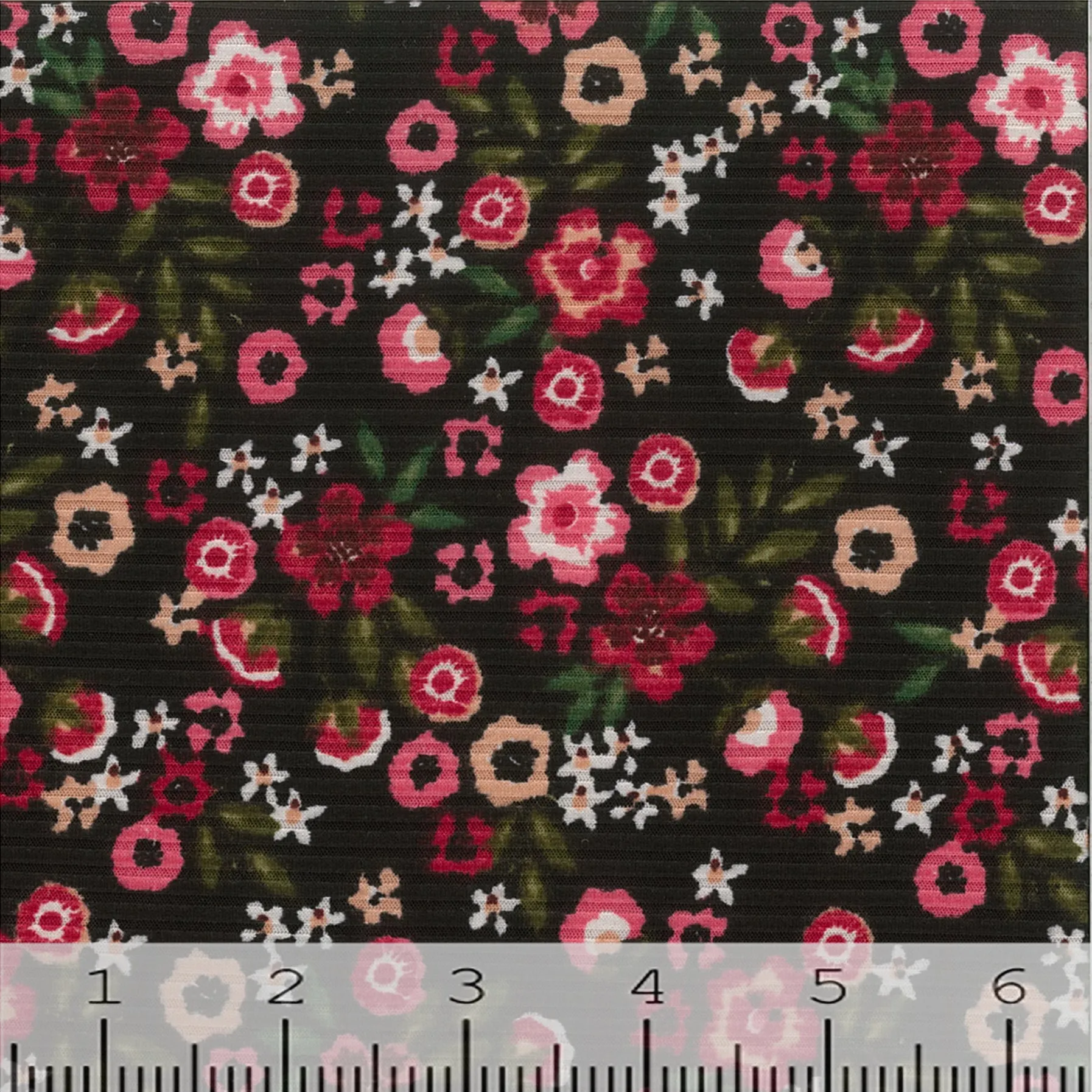Rib Knit Floral Print Fabric 12632