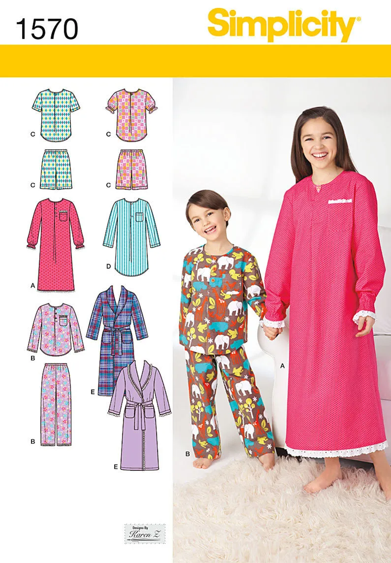 Simplicity Pattern 1570 Child's, girls' and boys' pants, shorts,