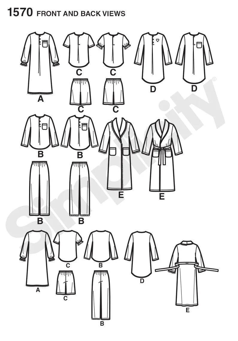 Simplicity Pattern 1570 Child's, girls' and boys' pants, shorts,