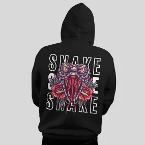 Snake Relaxed Fit Black Hoodie For Men By DemonWear