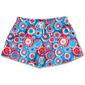 Southern Couture Lounge Shorts, Patriotic Tie Dye