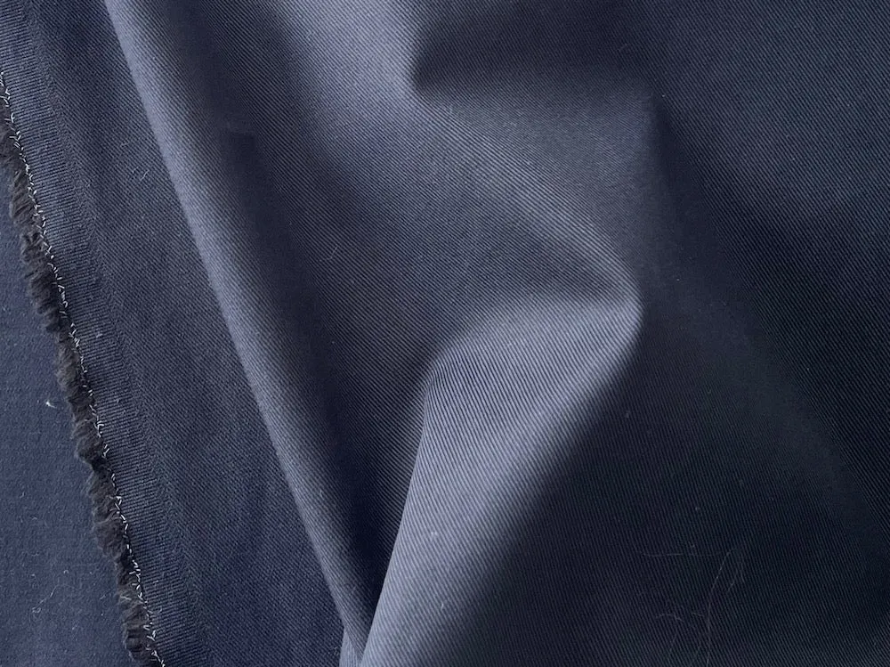 Sueded Midnight Navy Stretch Cotton Twill
