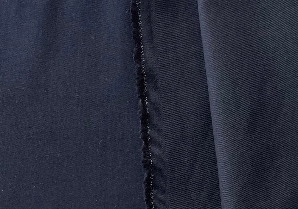 Sueded Midnight Navy Stretch Cotton Twill