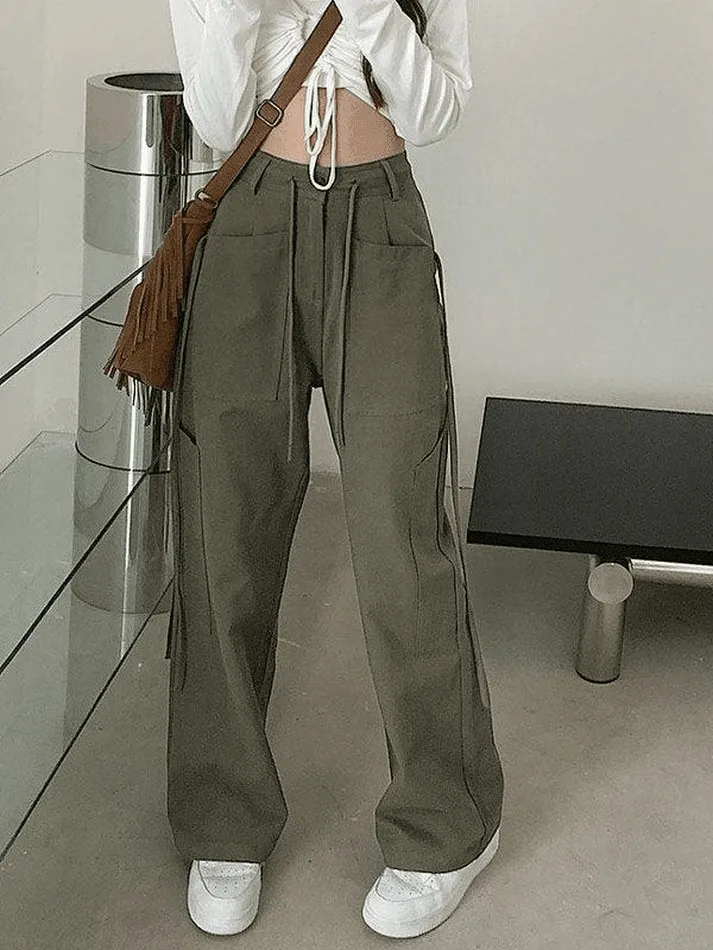 Tie Strap Graceful Slit Midi Skirt