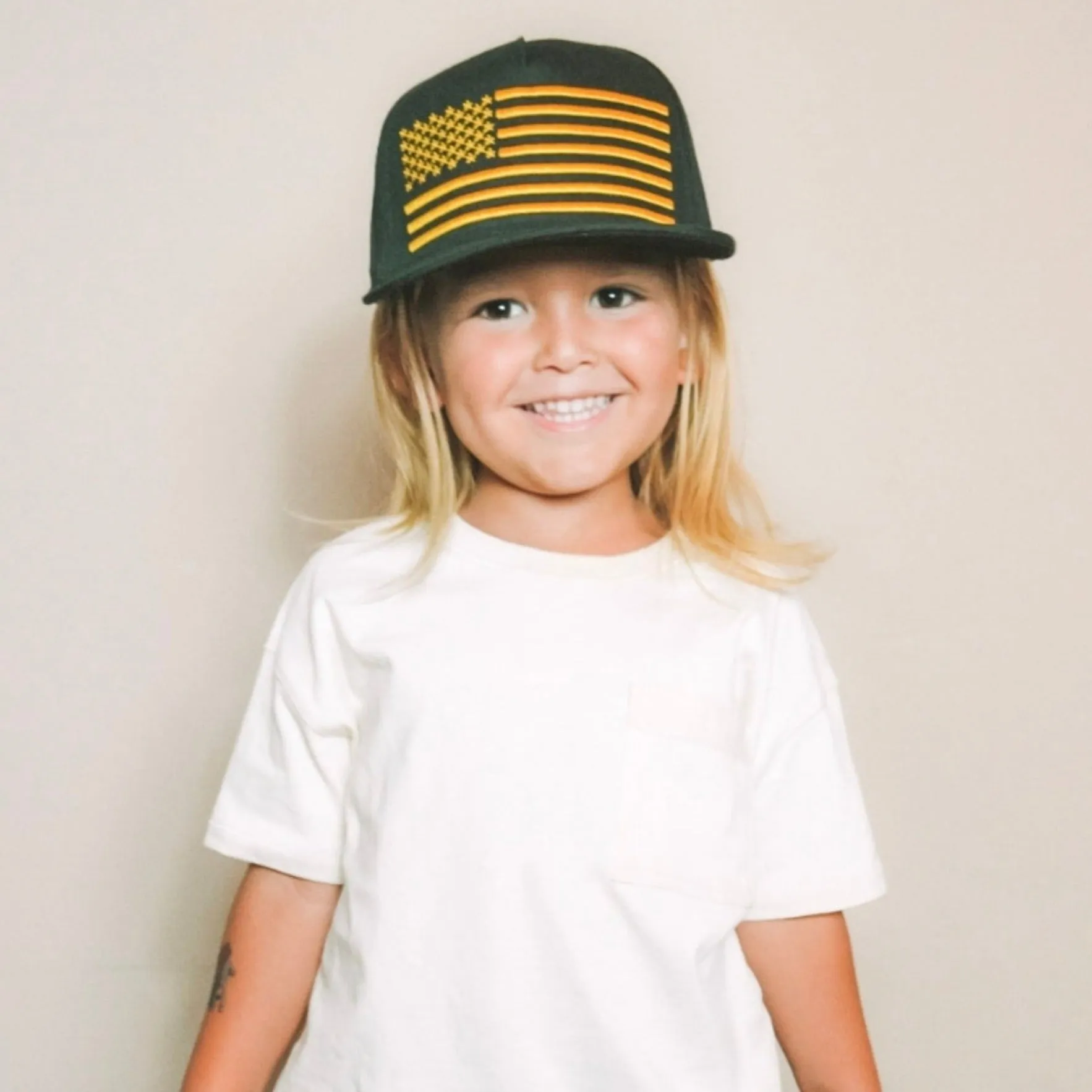 USA Gold Flag Trucker Hat