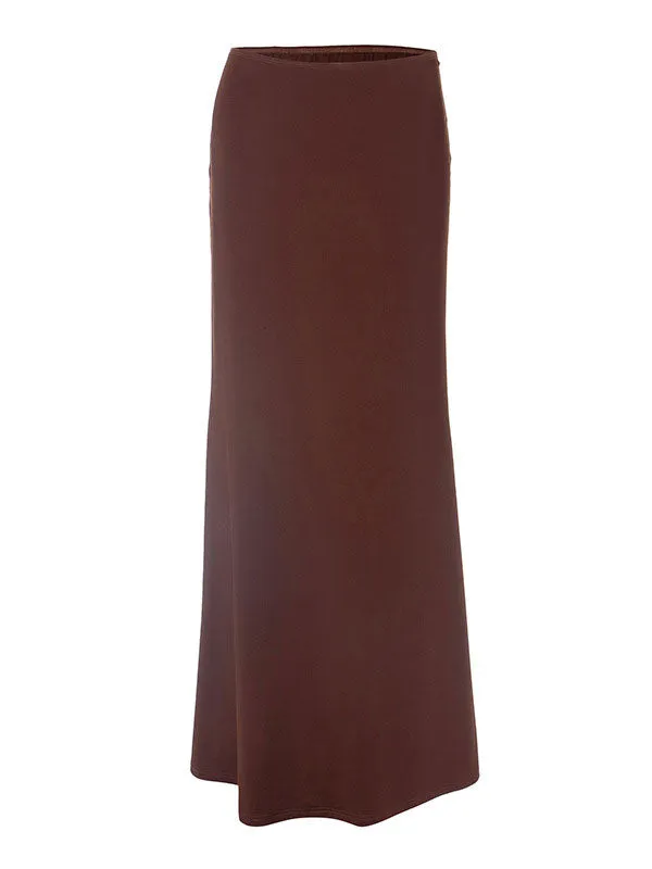 Vintage Solid Mermaid Bodycon Skirt