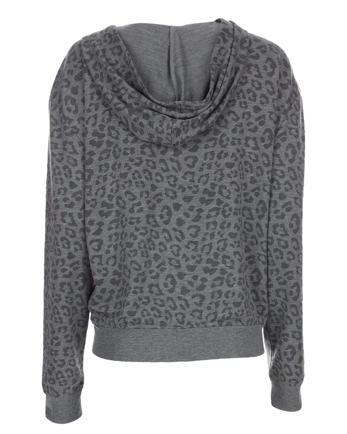 Women's Leopard Print French Terry Cloth Lounge Hoodie