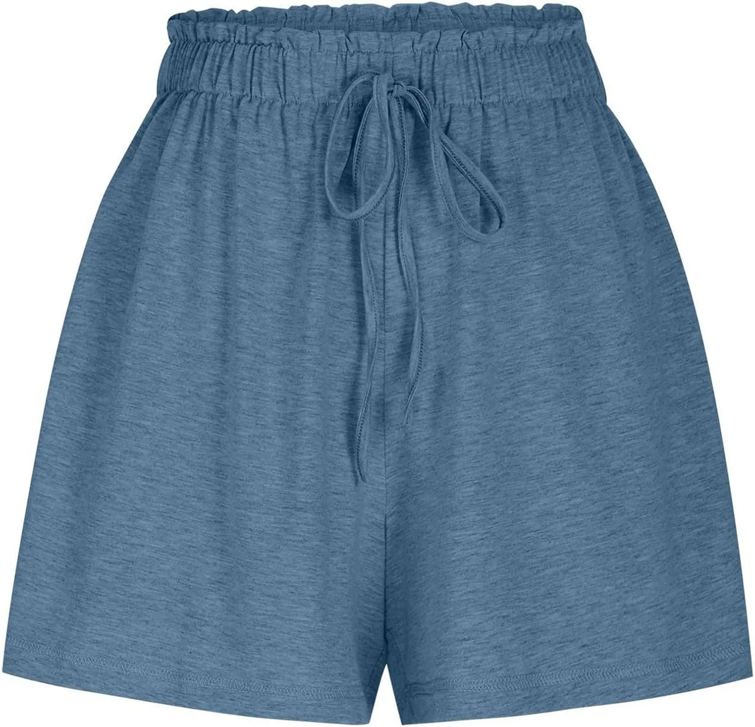 Women's Pleated Lounge Shorts Elastic Drawstring Waist Lightweight Breathable Comfortable Summer Shorts with Pockets