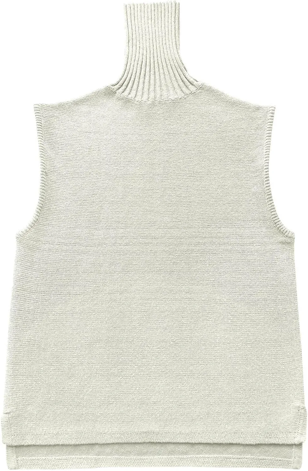 Women's Turtleneck Sweater Fashion Solid Sleeveless Fall Tops Oversized Sweatshirt Loose Casual Knitwear Pullover