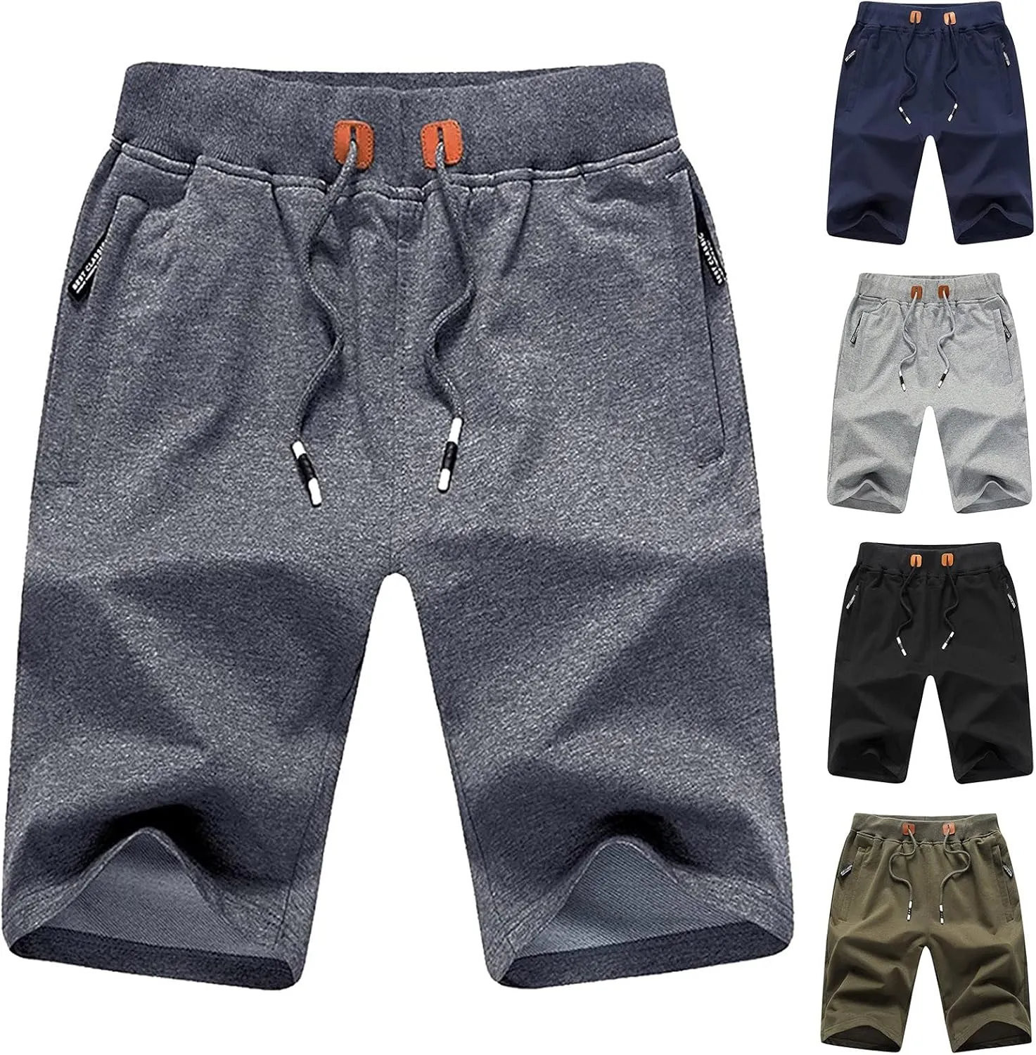XUETON Mens Casual Lounge Shorts Fashion Comfy French Terry Cotton Shorts Workout Athletic Training Gym Shorts Summer Beach